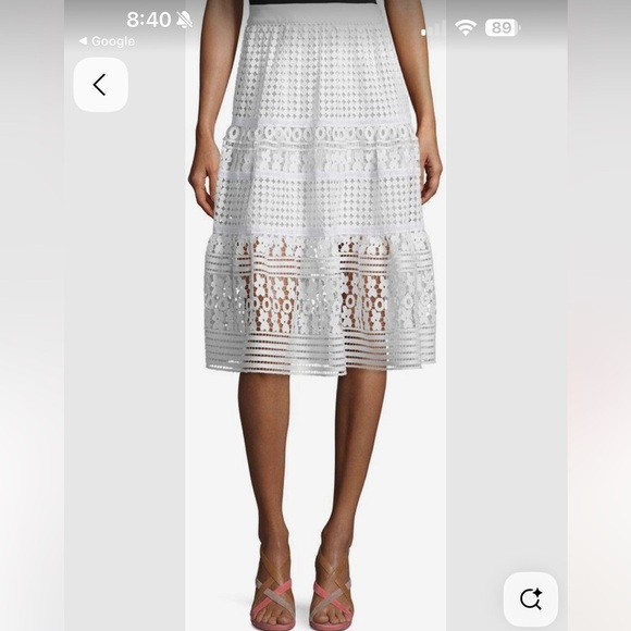 Diane Von Furstenberg “Tiana” White Tiered Midi Skirt - Picture 2 of 11